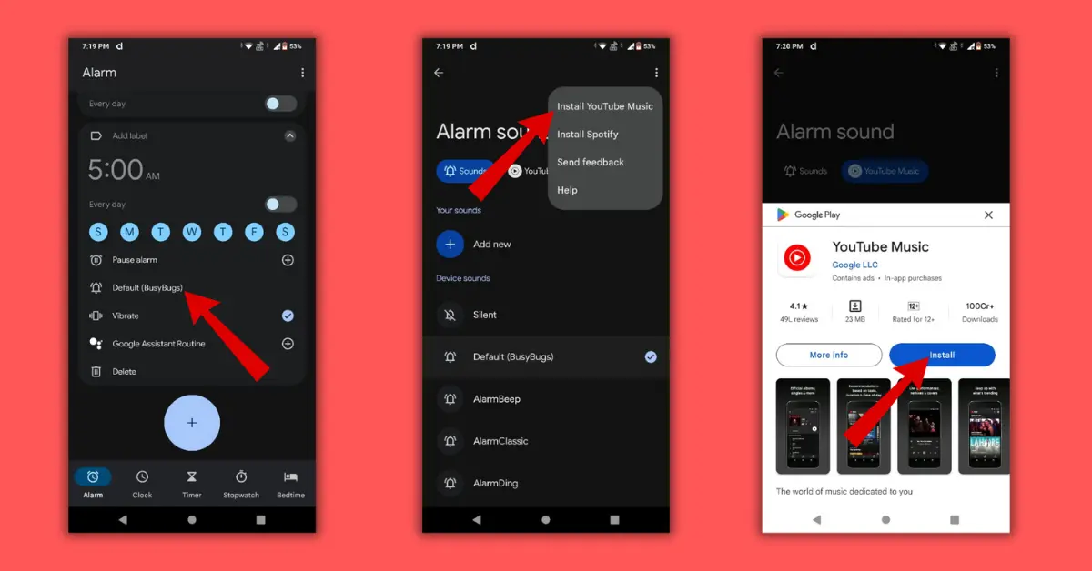 Set Youtube Music As Alarm on Android
