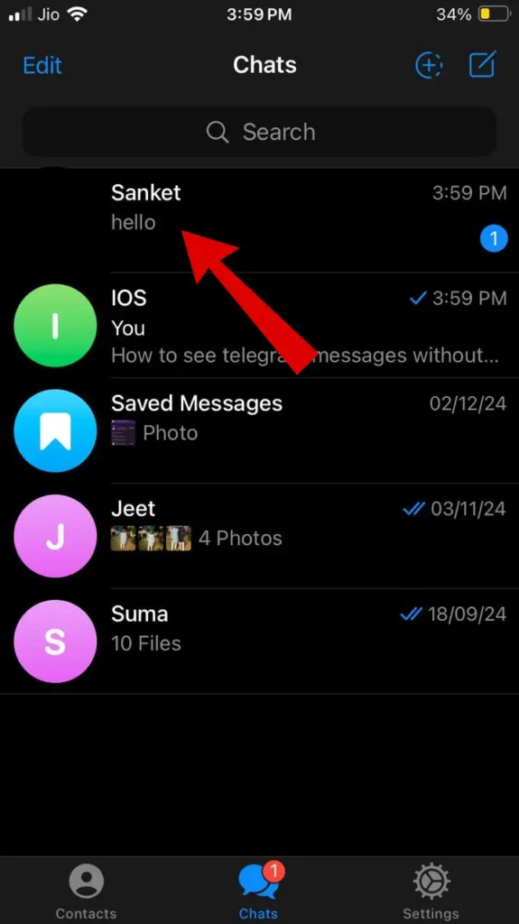 See Telegram messages without seen an iPhone